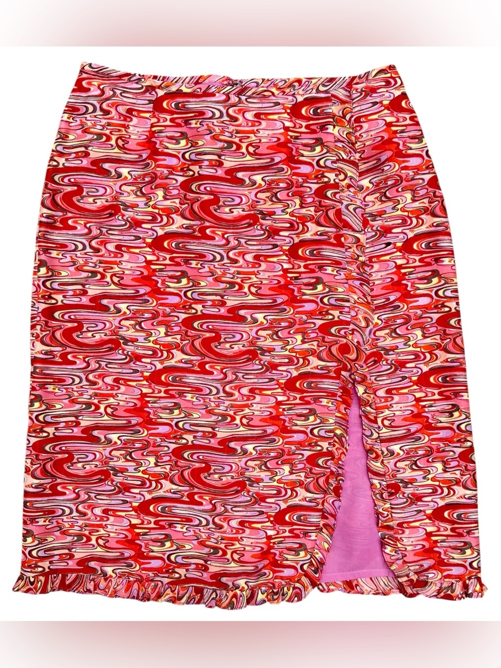 Nanette Lepore Red & Pink Swirl Mini Skirt